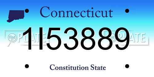 1I53889 Connecticut License Plate