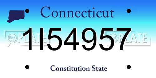 1I54957 Connecticut License Plate
