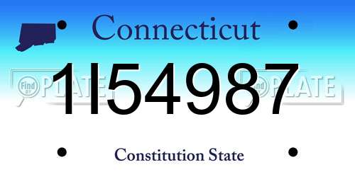 1I54987 Connecticut License Plate