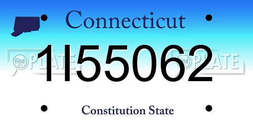 1I55062 Connecticut License Plate