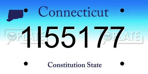 1I55177 Connecticut License Plate