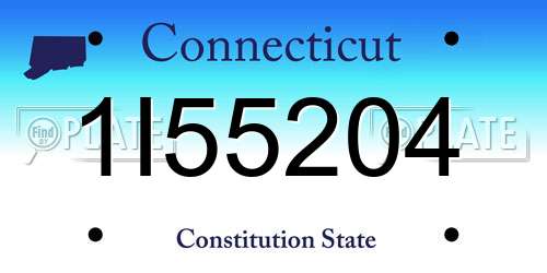 1I55204 Connecticut License Plate