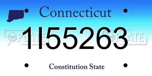 1I55263 Connecticut License Plate