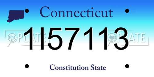 1I57113 Connecticut License Plate