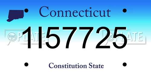1I57725 Connecticut License Plate