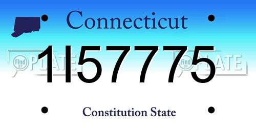 1I57775 Connecticut License Plate