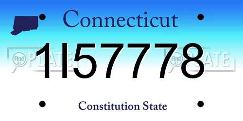1I57778 Connecticut License Plate
