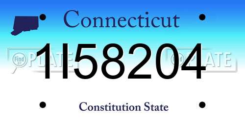 1I58204 Connecticut License Plate
