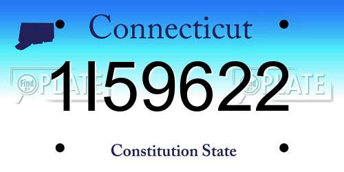 1I59622 Connecticut License Plate