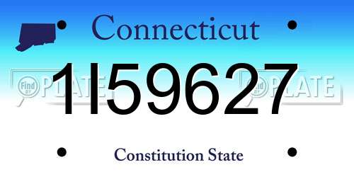1I59627 Connecticut License Plate