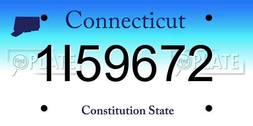 1I59672 Connecticut License Plate