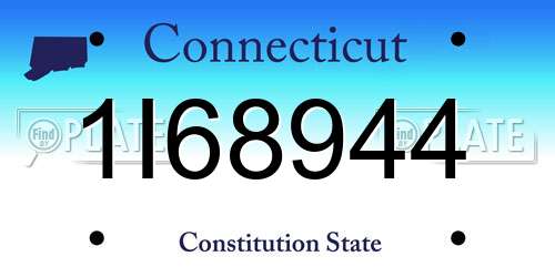 1I68944 Connecticut License Plate
