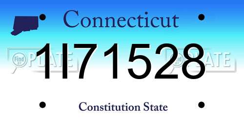 1I71528 Connecticut License Plate
