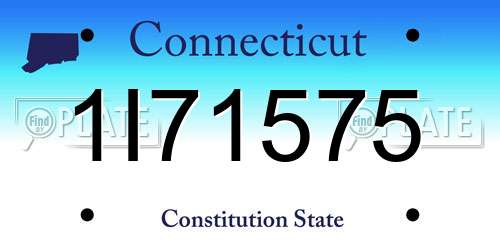 1I71575 Connecticut License Plate