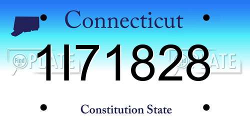 1I71828 Connecticut License Plate
