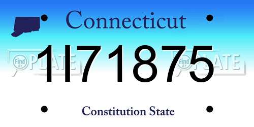 1I71875 Connecticut License Plate