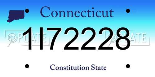 1I72228 Connecticut License Plate