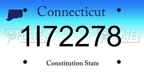 1I72278 Connecticut License Plate