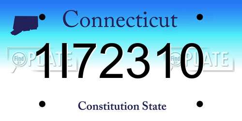 1I72310 Connecticut License Plate