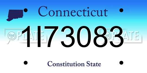 1I73083 Connecticut License Plate