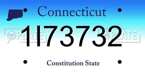1I73732 Connecticut License Plate
