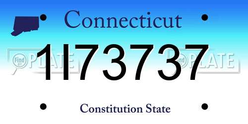 1I73737 Connecticut License Plate