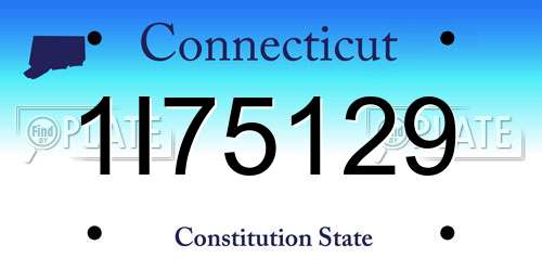 1I75129 Connecticut License Plate