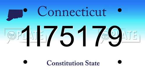 1I75179 Connecticut License Plate