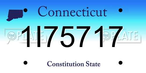 1I75717 Connecticut License Plate