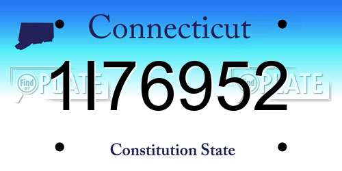 1I76952 Connecticut License Plate