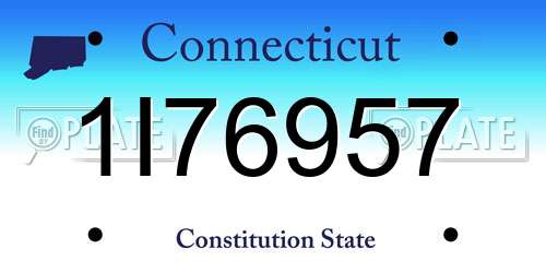 1I76957 Connecticut License Plate