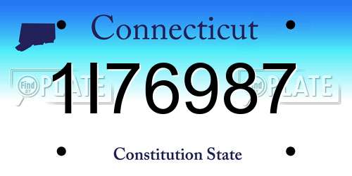 1I76987 Connecticut License Plate