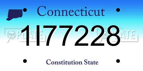 1I77228 Connecticut License Plate