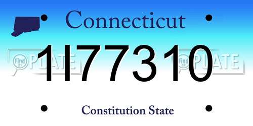 1I77310 Connecticut License Plate