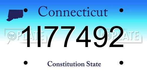 1I77492 Connecticut License Plate