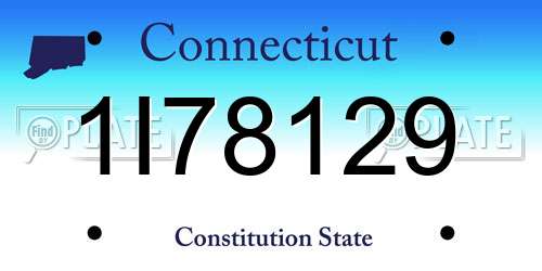 1I78129 Connecticut License Plate