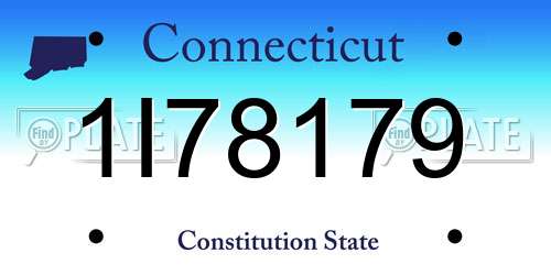1I78179 Connecticut License Plate