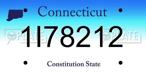 1I78212 Connecticut License Plate