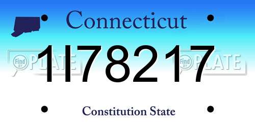 1I78217 Connecticut License Plate