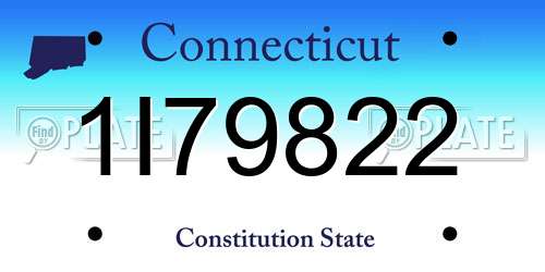 1I79822 Connecticut License Plate