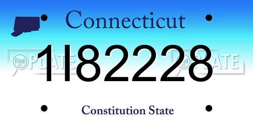1I82228 Connecticut License Plate