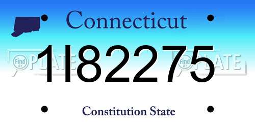 1I82275 Connecticut License Plate