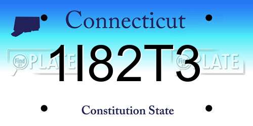 1I82T3 Connecticut License Plate