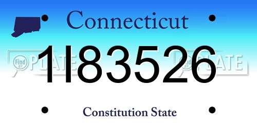1I83526 Connecticut License Plate