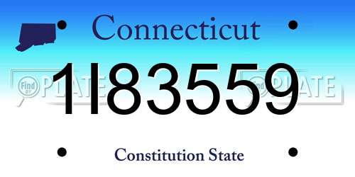 1I83559 Connecticut License Plate