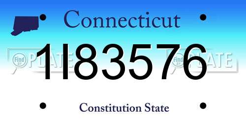 1I83576 Connecticut License Plate