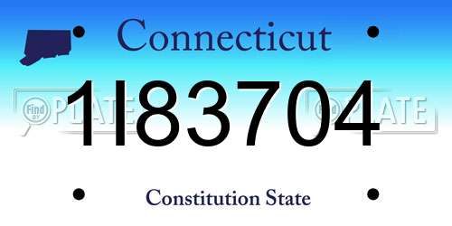 1I83704 Connecticut License Plate