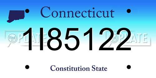 1I85122 Connecticut License Plate