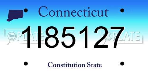 1I85127 Connecticut License Plate