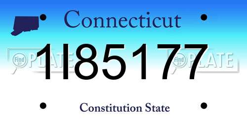 1I85177 Connecticut License Plate